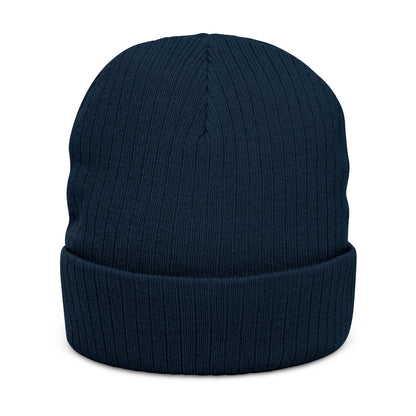 YOUR ODYSSEY® Navy Ribbed Knit Beanie Embroidered Streetwear Printify
