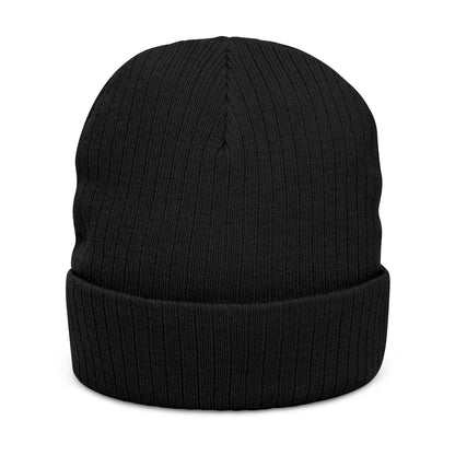 Your Odyssey Deep Blue Ribbed Knit Beanie Embroidered Streetwear Printify